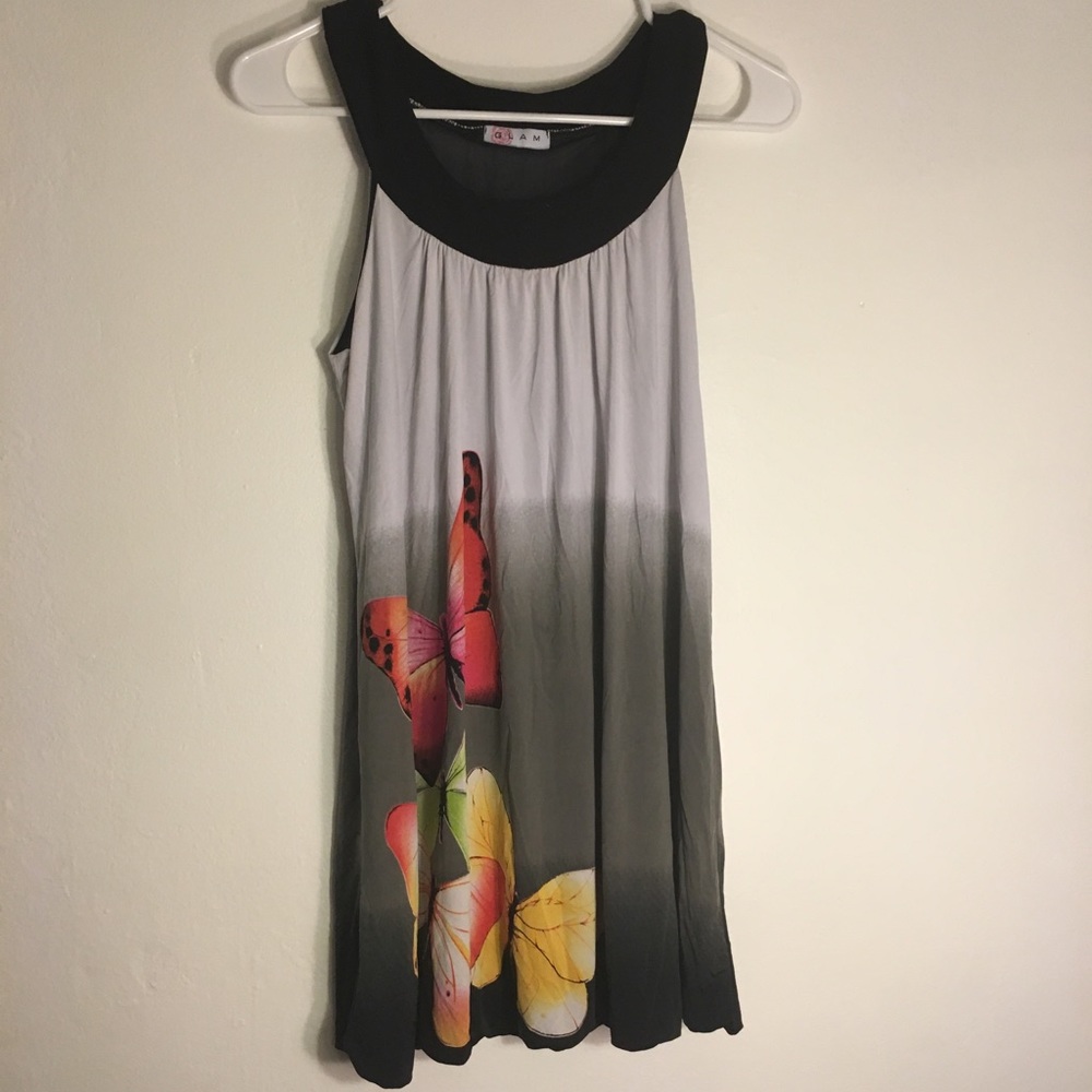 Cute Floral summer sleeeveless tunic top